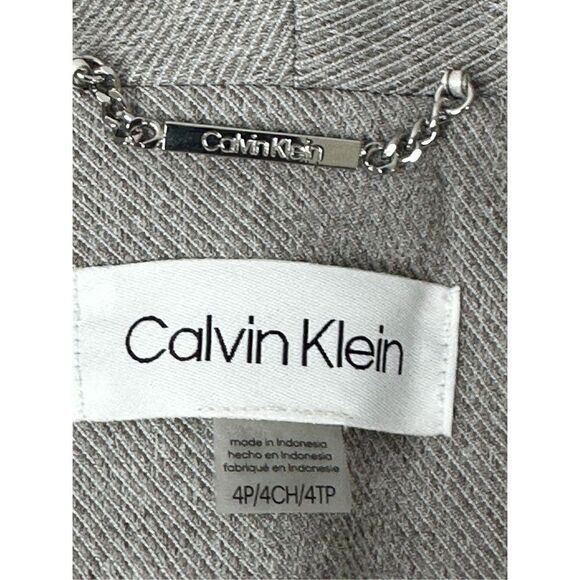 Calvin Klein Women’s Gray Petite Parker Open-Front Blazer Size 4P - Picture 5 of 11